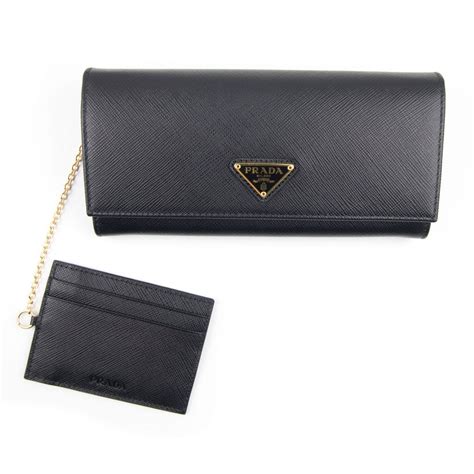 prada wallet black gold